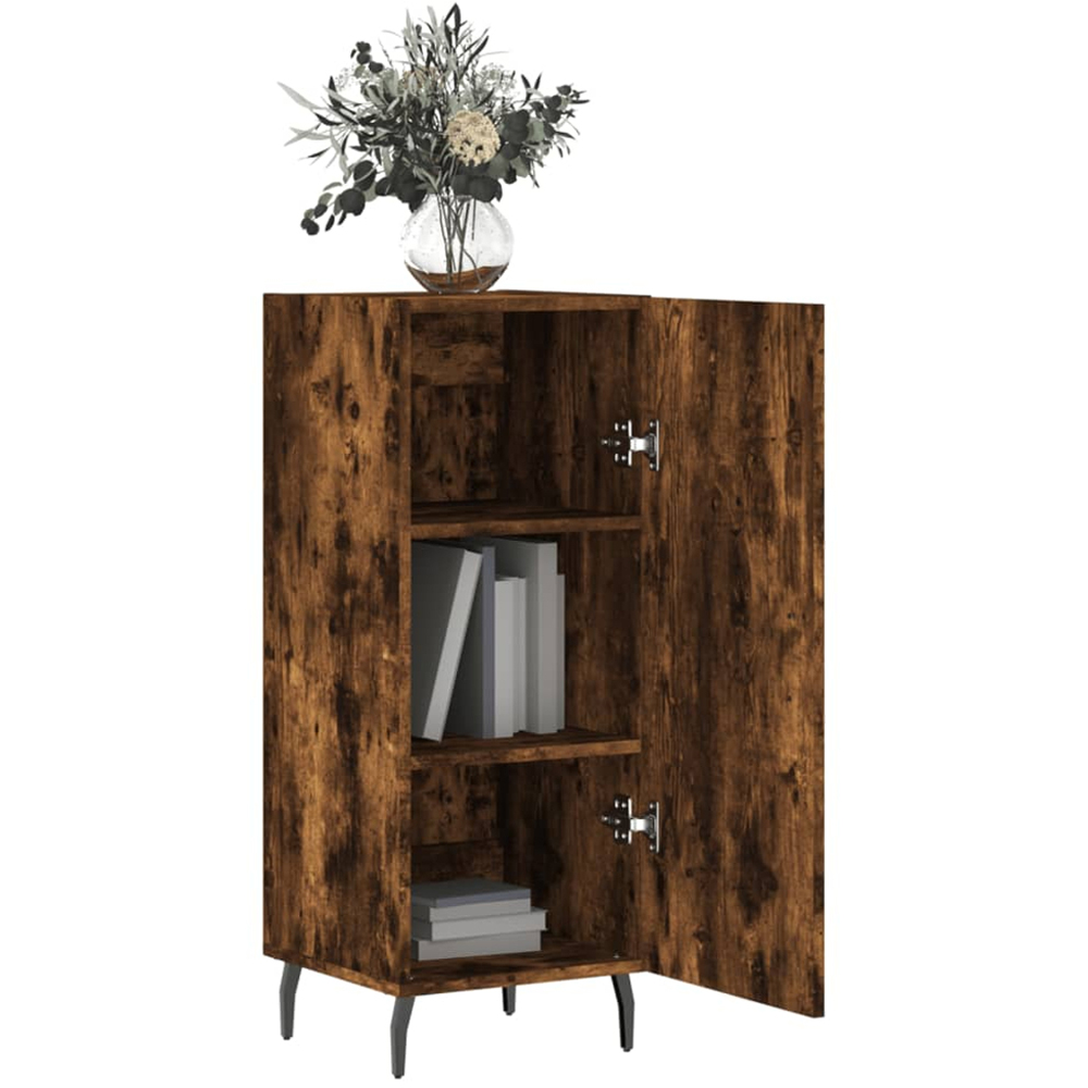 vidaXL Single Door Smoked Oak Sideboard Image 4