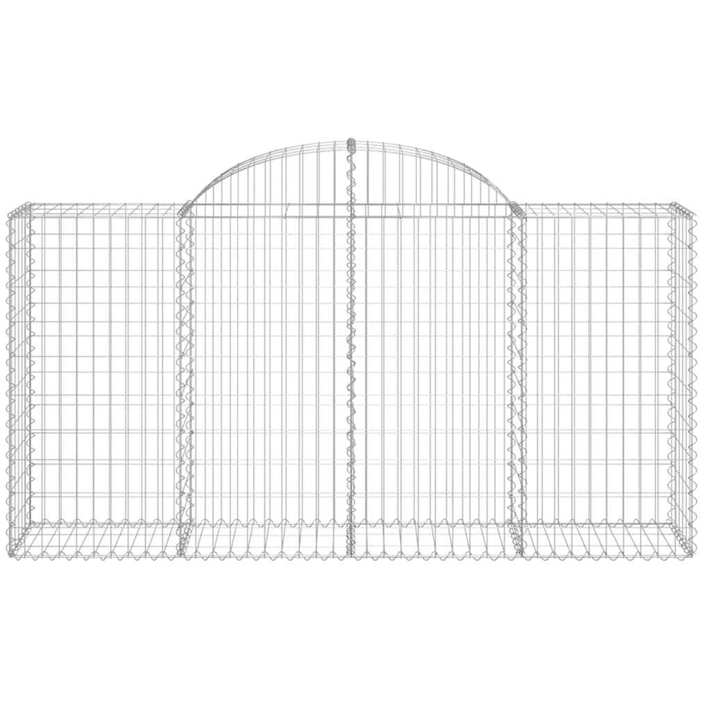 vidaXL Silver Galvanised Iron Arched Gabion Basket 200 x 50 x 100/120cm 18 Pack Image 4
