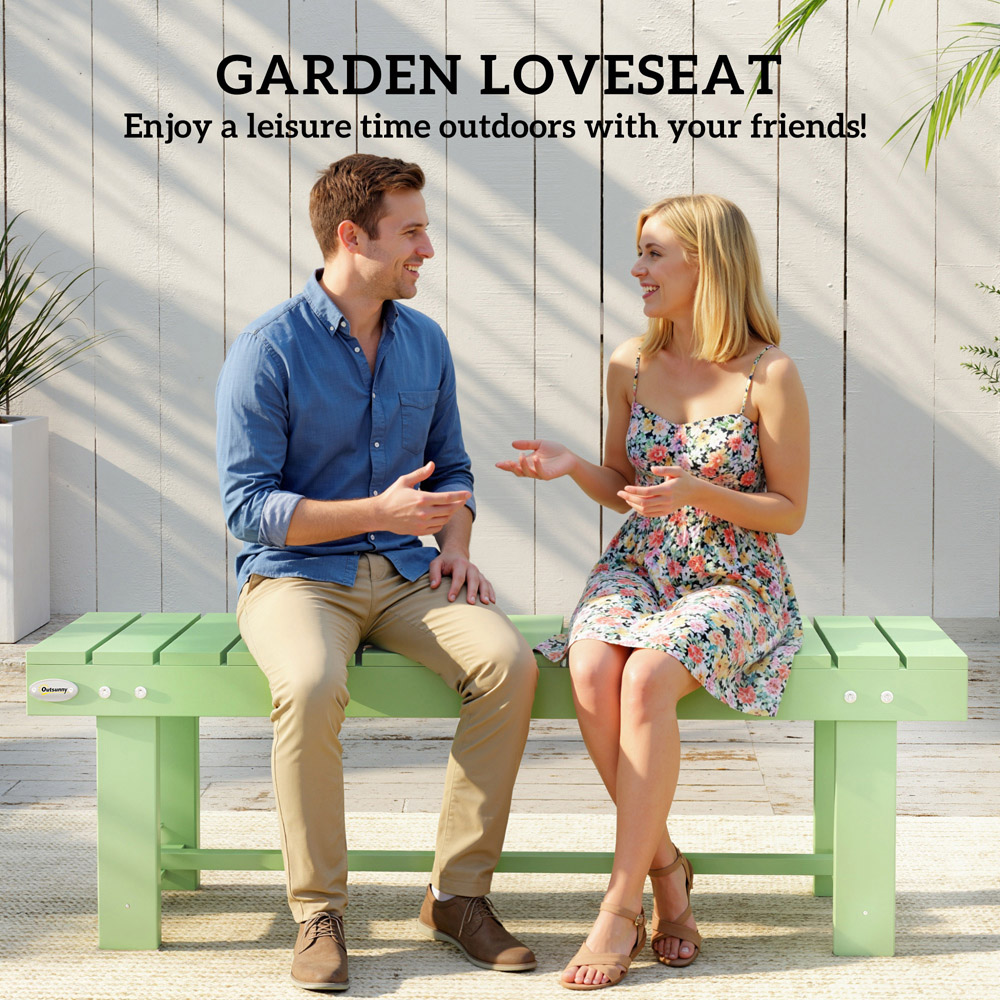 Outsunny 2 Seater Fir Wood Garden Bench Image 8