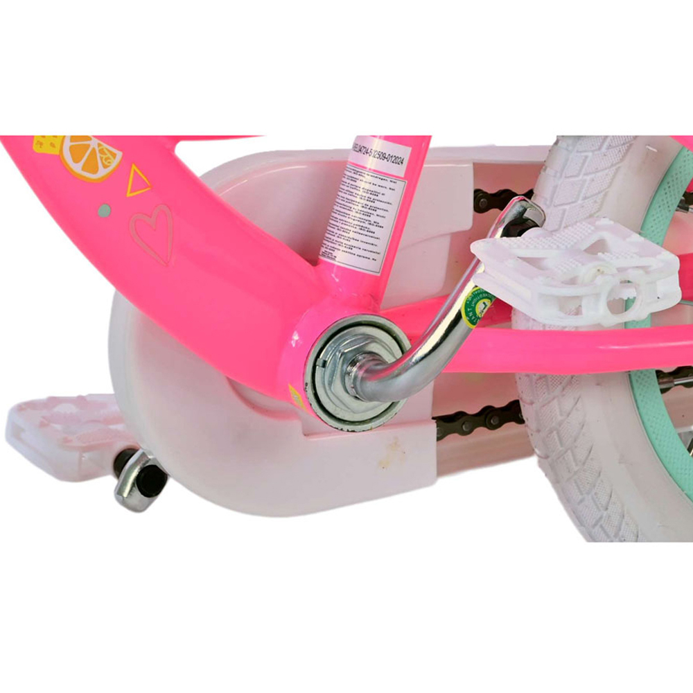 Volare Barbie Kids 12 inch Pink Bike with Stabilisers and Basket Image 9