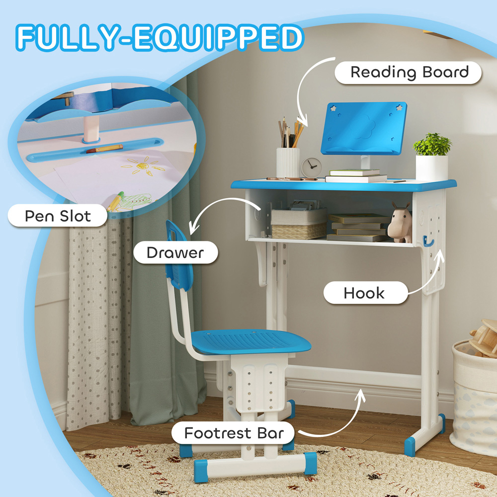 Tommy Toys Blue Study Table and Chair Set Image 7