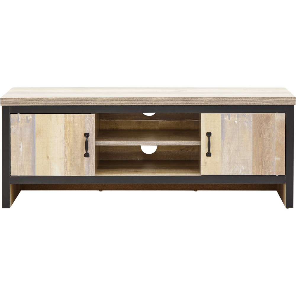 GFW Boston 2 Door 2 Shelf Oak TV Unit Image 3