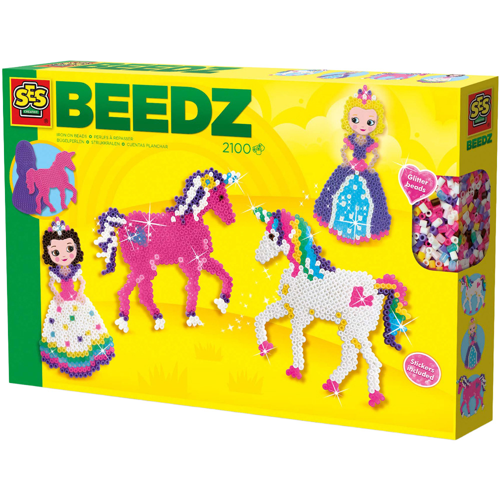 SES Creative Beedz Unicorns and Princesses Iron On Beads Kit 2100 Piece Image 1