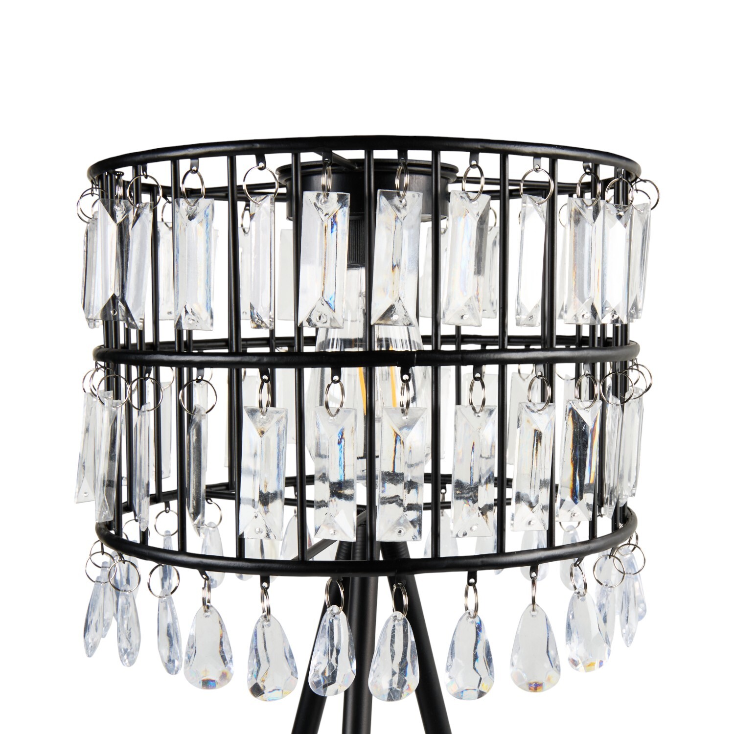 Solar Crystal Standing Lamp Black Image 2