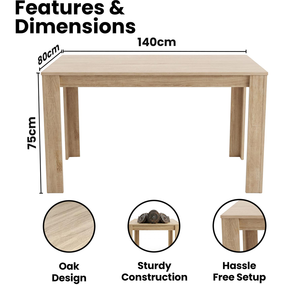 Kosy Koala 4 Seater Plastic and Faux Leather Dining Set Oak Effect and Cream Image 8