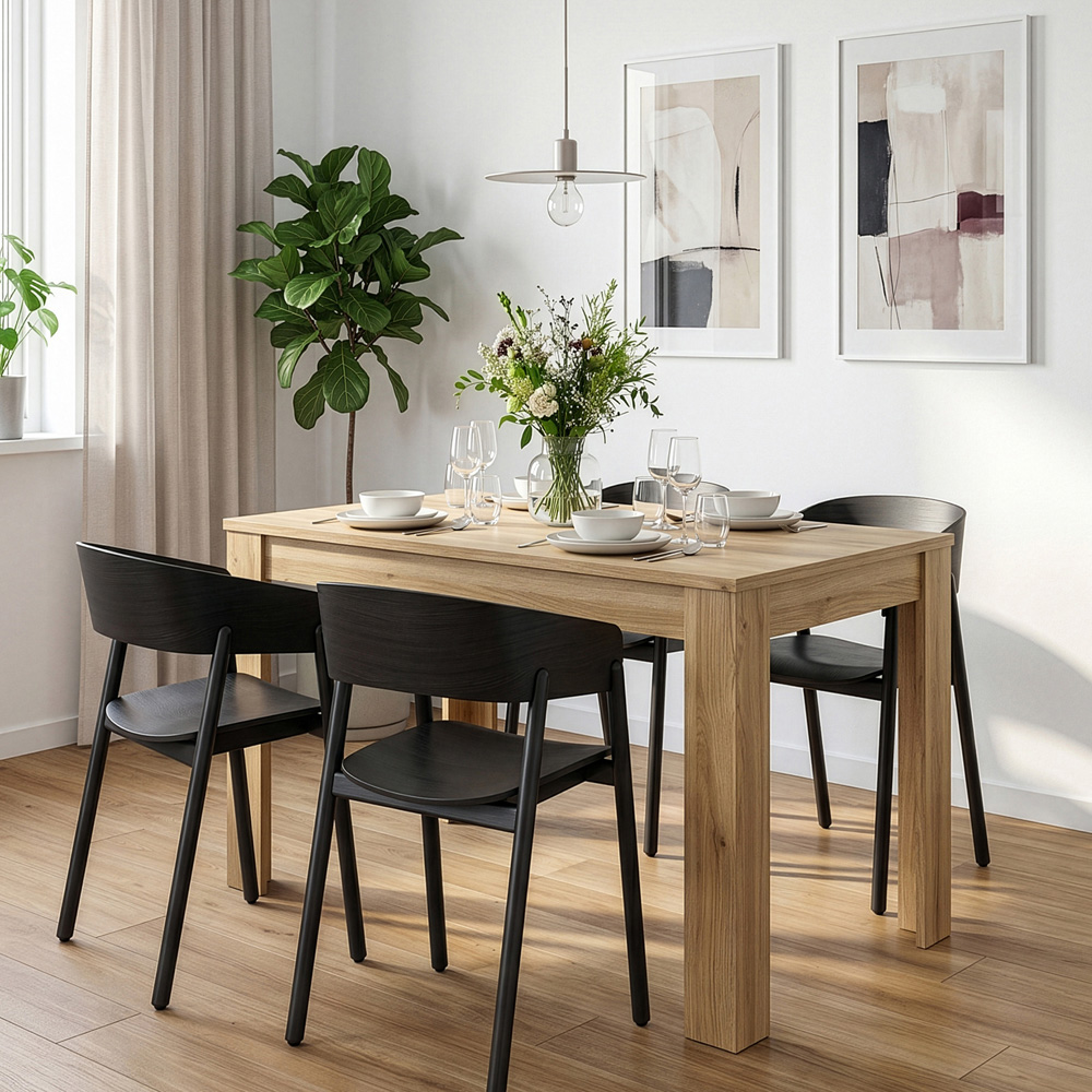 Florence Grafton 6 Seater Oak Extending Dining Table Image 7