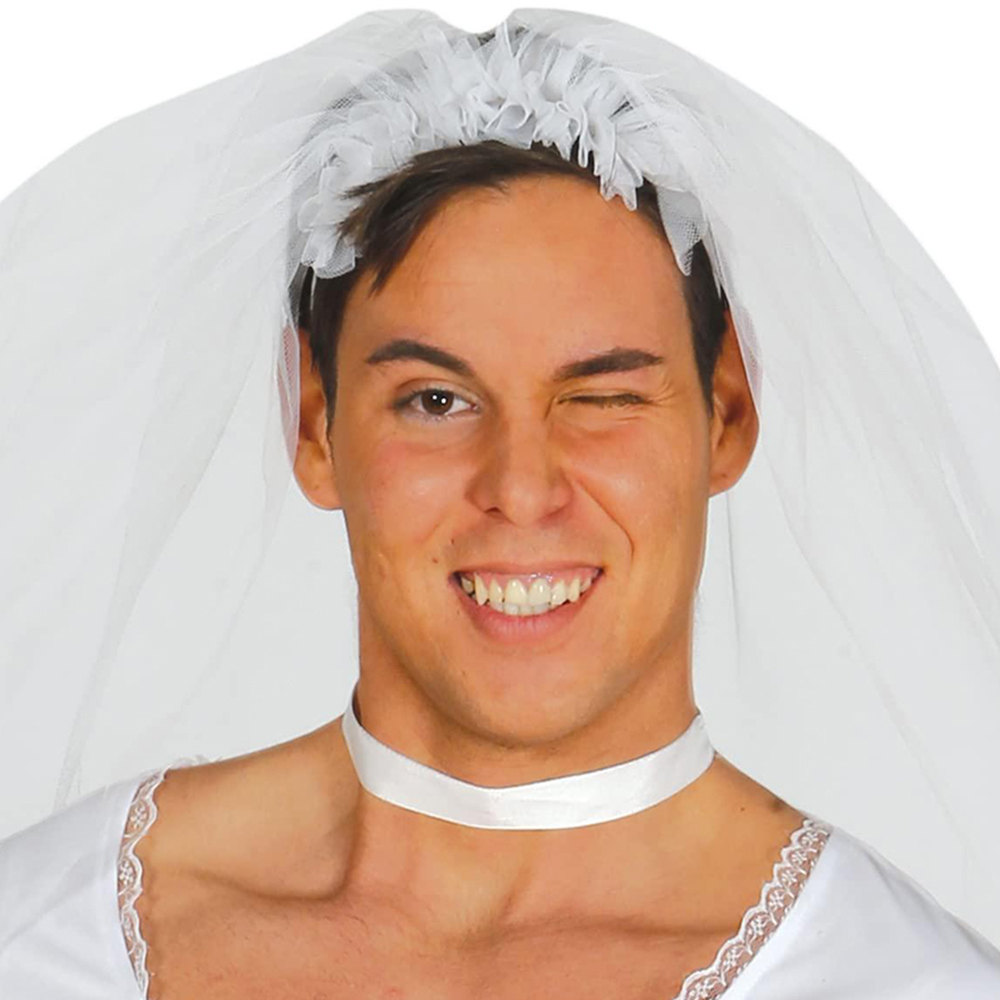 Fiestas Guirca Adult White Bride Man Costume 56 to 58 Years Image 3