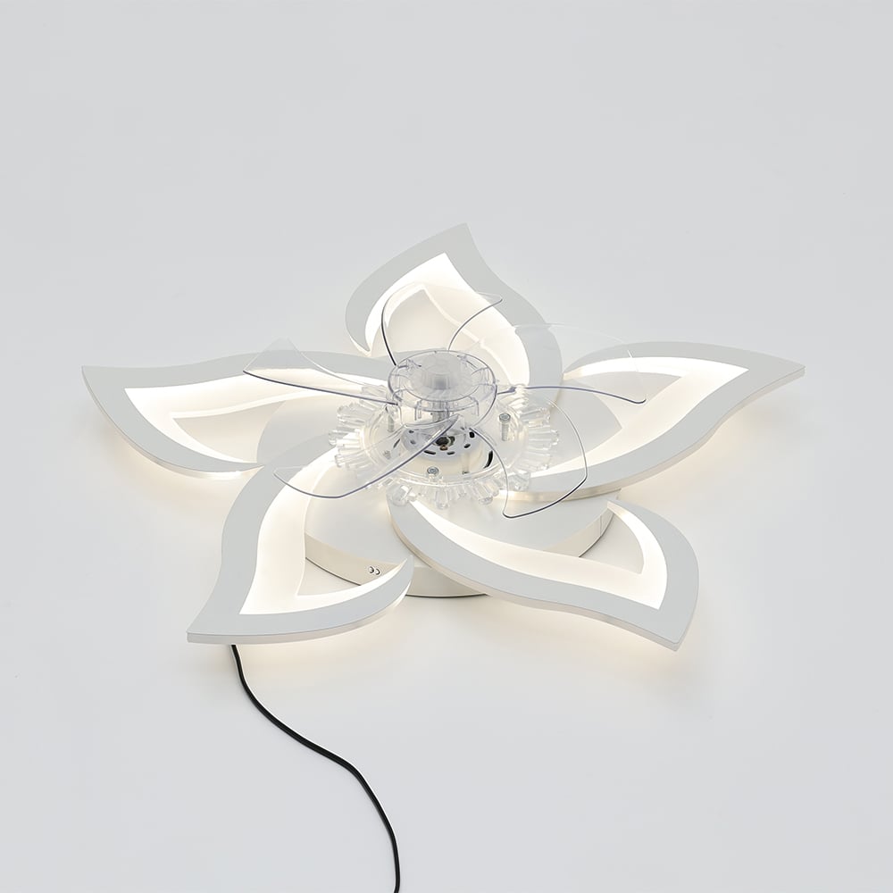 Living and Home Flower Design Ceiling Fan Light with Remote Control and Bluetooth 27 inch Image 7