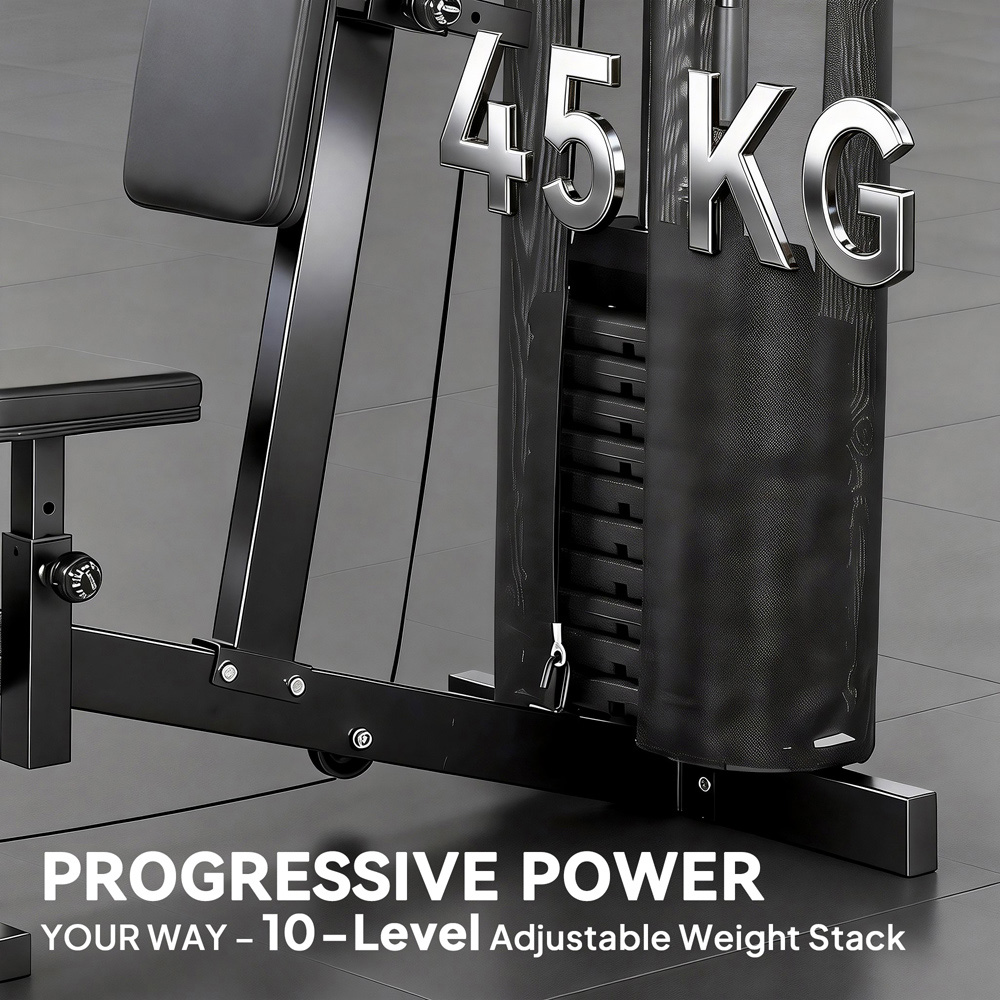 SPORTNOW Multi Function Adjustable Weight Training Home Gym Workout Station Image 5