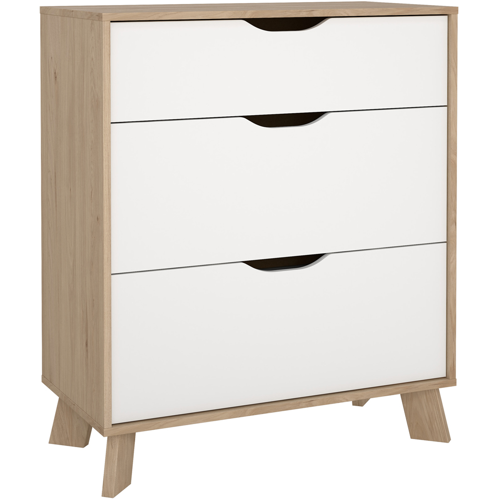 Furniture To Go Ikast 3 Drawer Brown and White Chest of Drawers Image 2