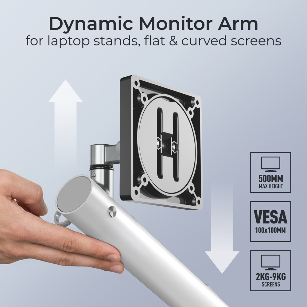 CMD Miro White Dynamic Monitor Arm Image 4