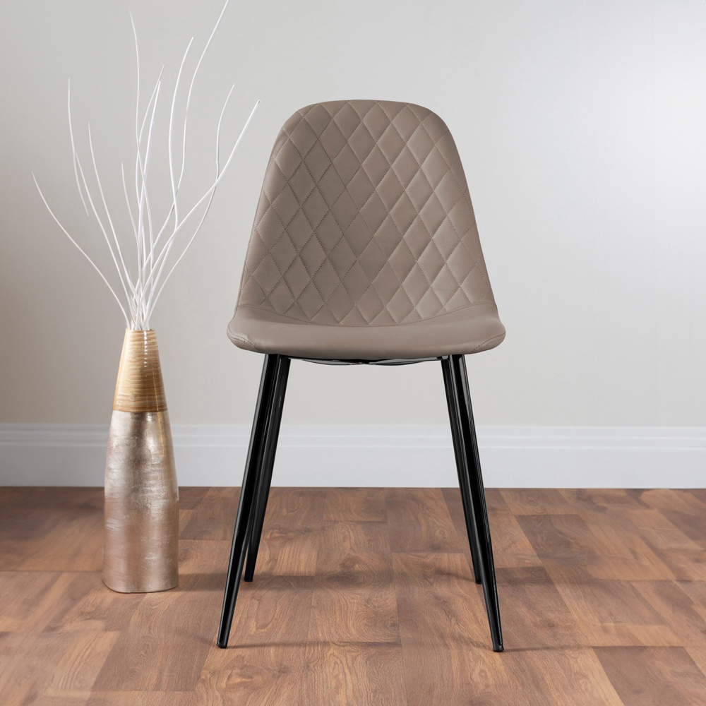 Furniturebox Arona Solara Concrete Effect 6 Seater Round Dining Set Grey Black and Cappuccino Image 3