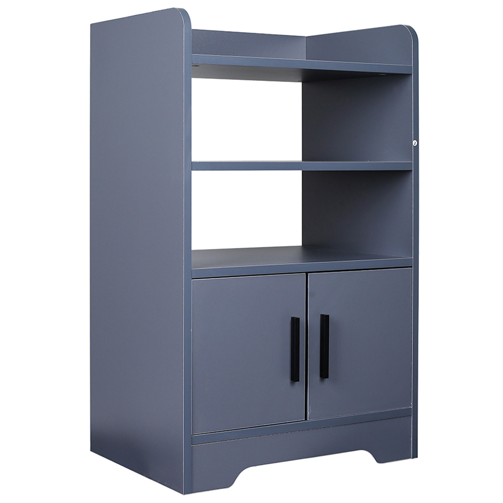 H&O Direct 3 Shelf 2 Door Grey Wooden Sideboard Image 2