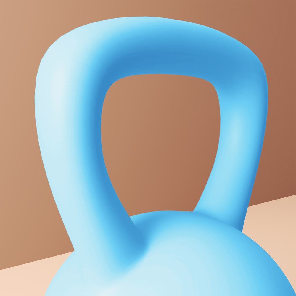 SPORTNOW Light Blue and Grey Soft Body Kettlebell with Non Slip Handle 8kg Image 5