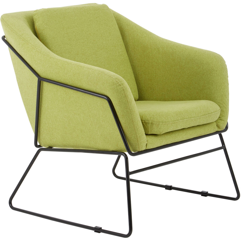 Premier Housewares Stockholm Black and Green Fabric Accent Chair Image 2
