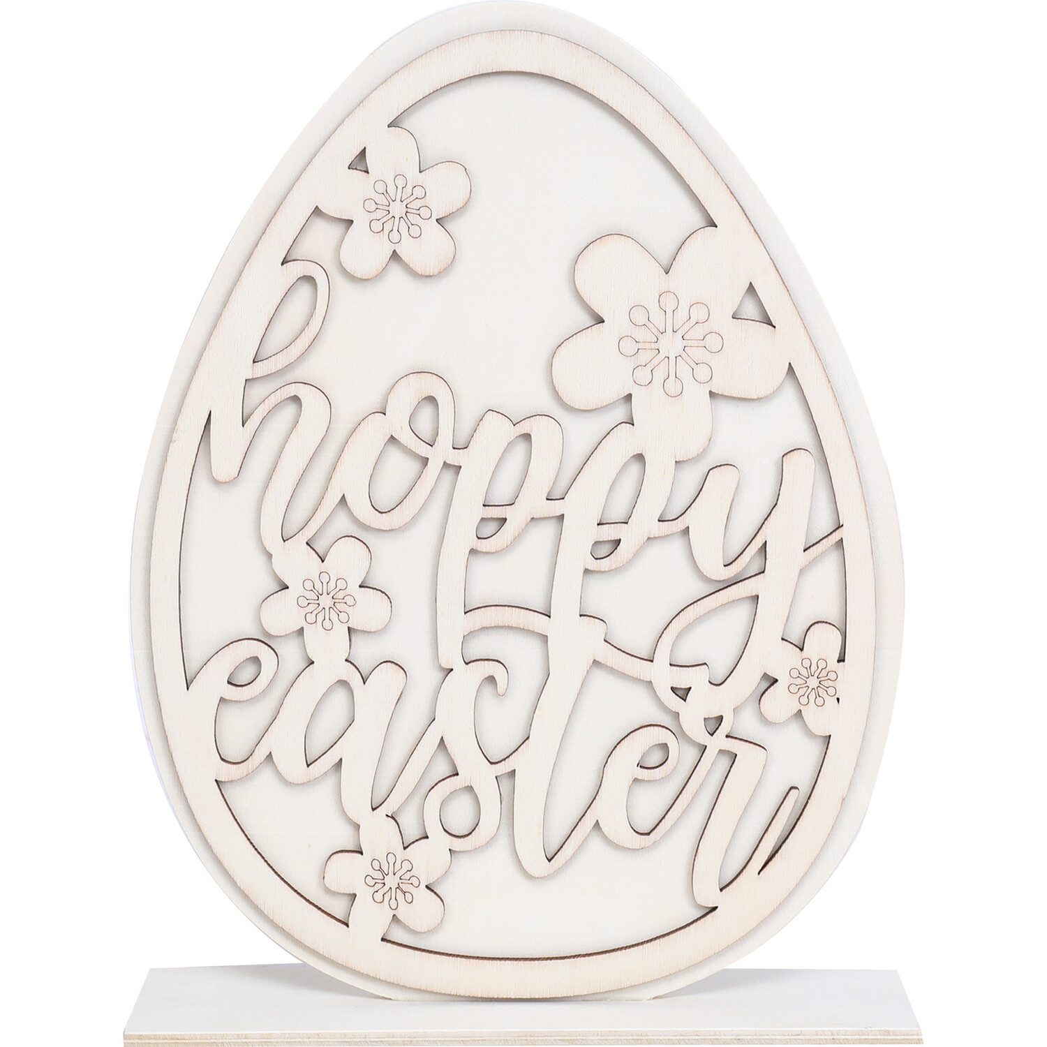 Wooden Standing Easter Egg - Brown Image 7