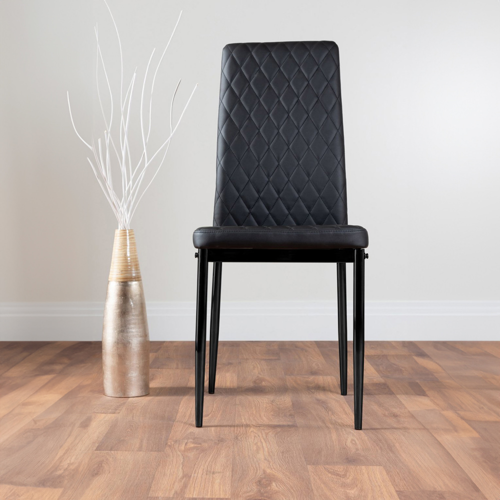 Furniturebox Arona Valera 6 Seater Round Dining Set White Gloss and Black Image 3