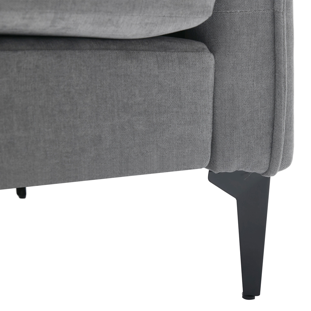 Living and Home Dark Grey Chenille Sofa Chair Image 6
