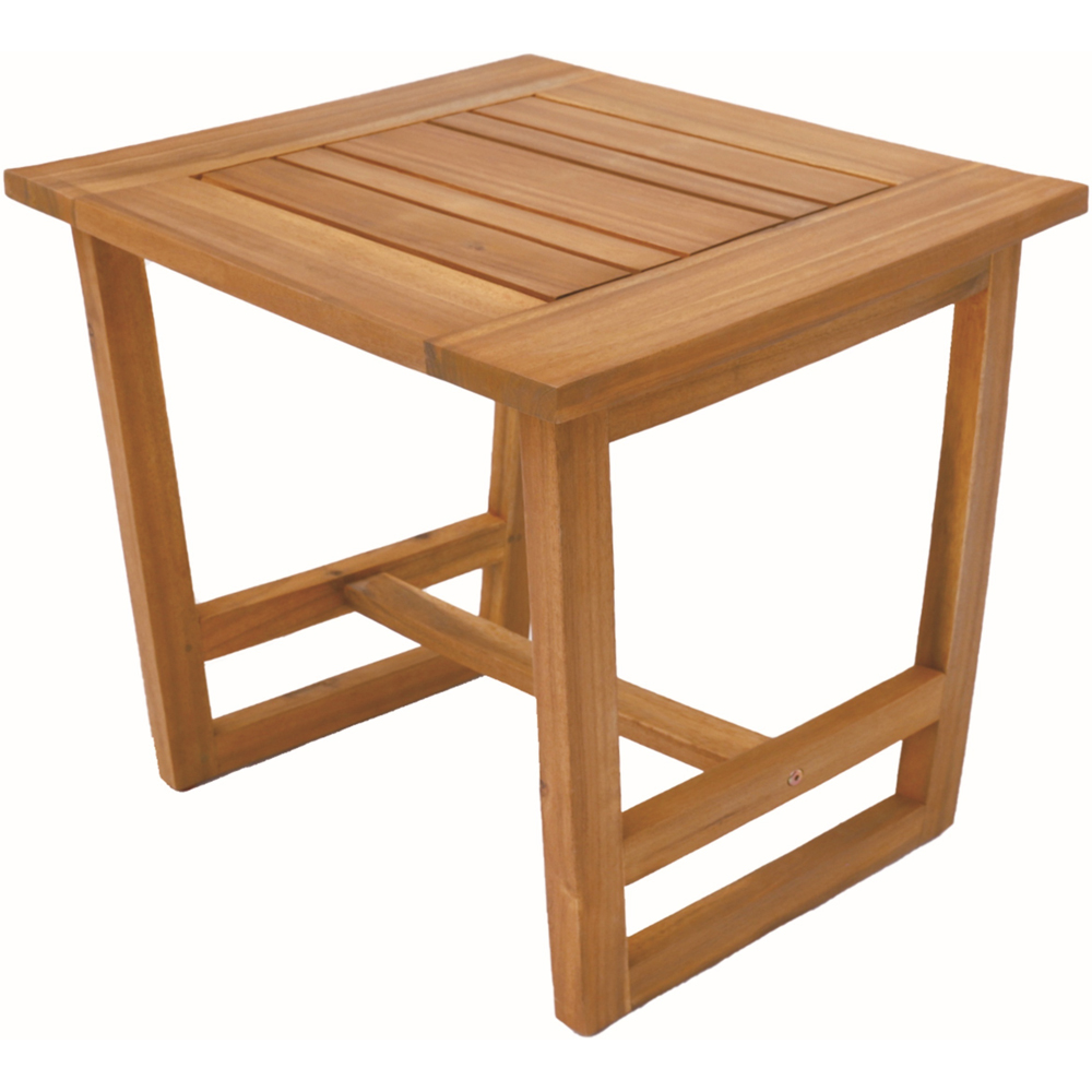 Direct Wicker Teak Finish Straight-Line Design Acacia Wood End Table Image 2