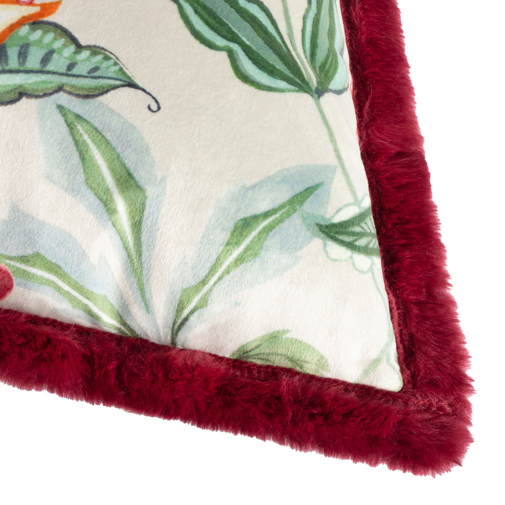 Wylder Beatrice Printed Maroon Velvet Cushion 50 x 50cm Image 5