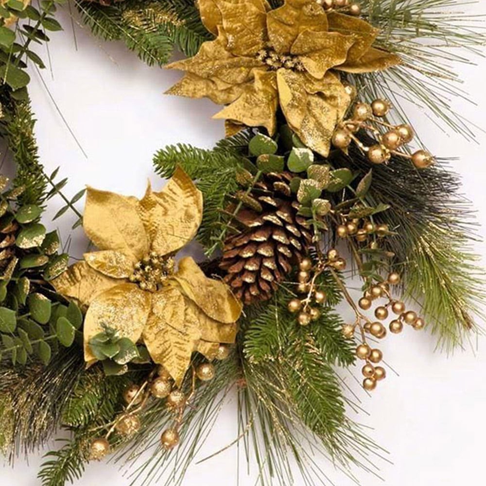 Shatchi Gold Christmas Wreath 60cm Image 3