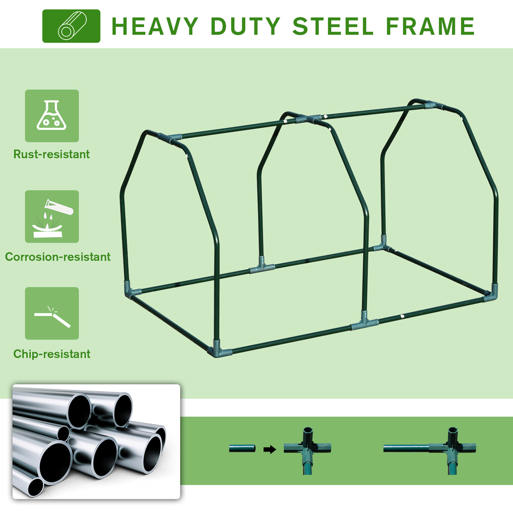 Outsunny Plastic Mesh Cover 3.2 x 2.3ft Mini Greenhouse Image 4