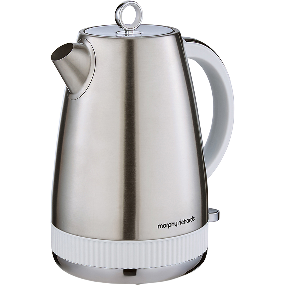 Morphy Richards Mexborough 102903 White Trim Stainless Steel 1.7L Kettle Image 1
