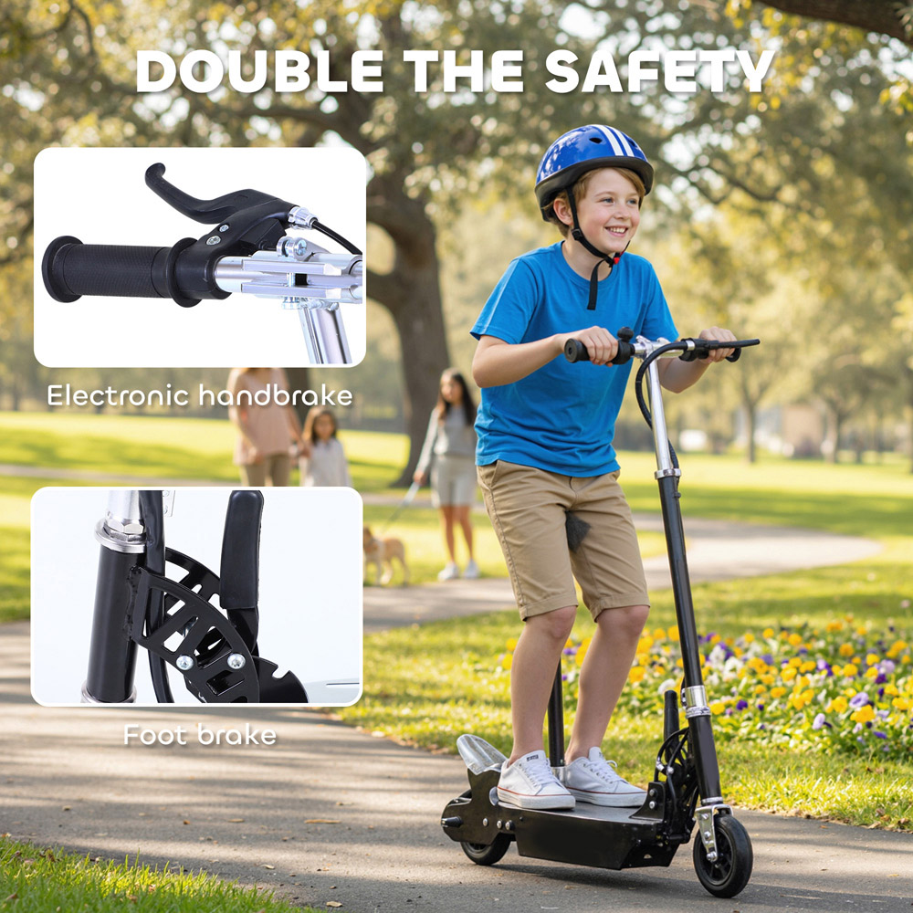 Tommy Toys Black Adjustable Seat and Brake Foldable Powered Kick Scooter Image 7