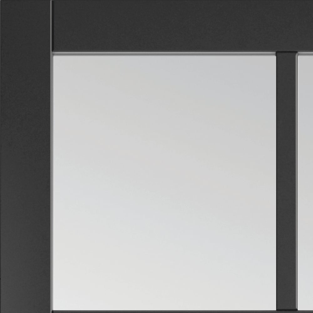 JB Kind Plaza Black Clear Glass Internal Door 1981 x 762mm Image 3