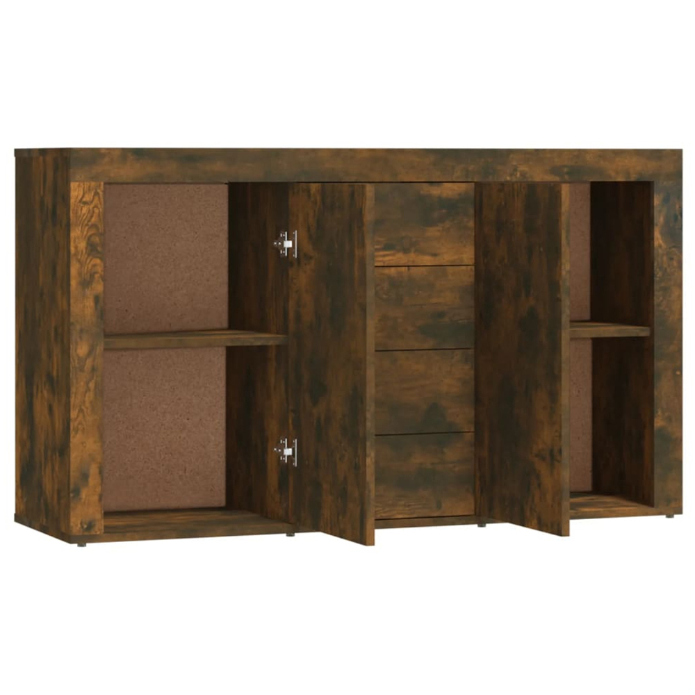 vidaXL 2 Door 4 Drawer Smoked Oak Sideboard Image 7
