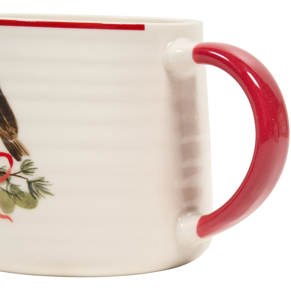 Festive Robin Ribbed Mug Image 7