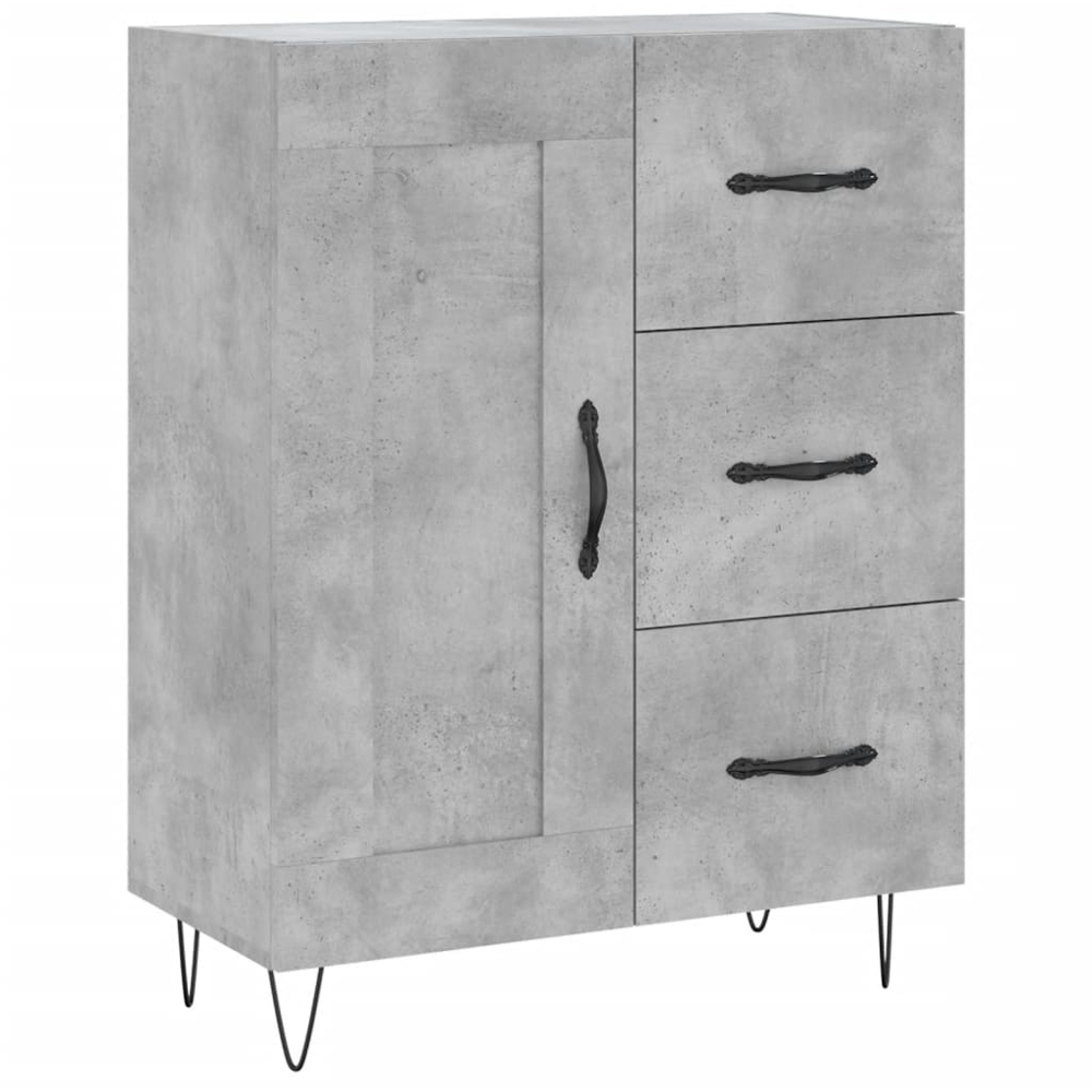 vidaXL 3 Door 3 Drawer Concrete Grey Highboard Image 7