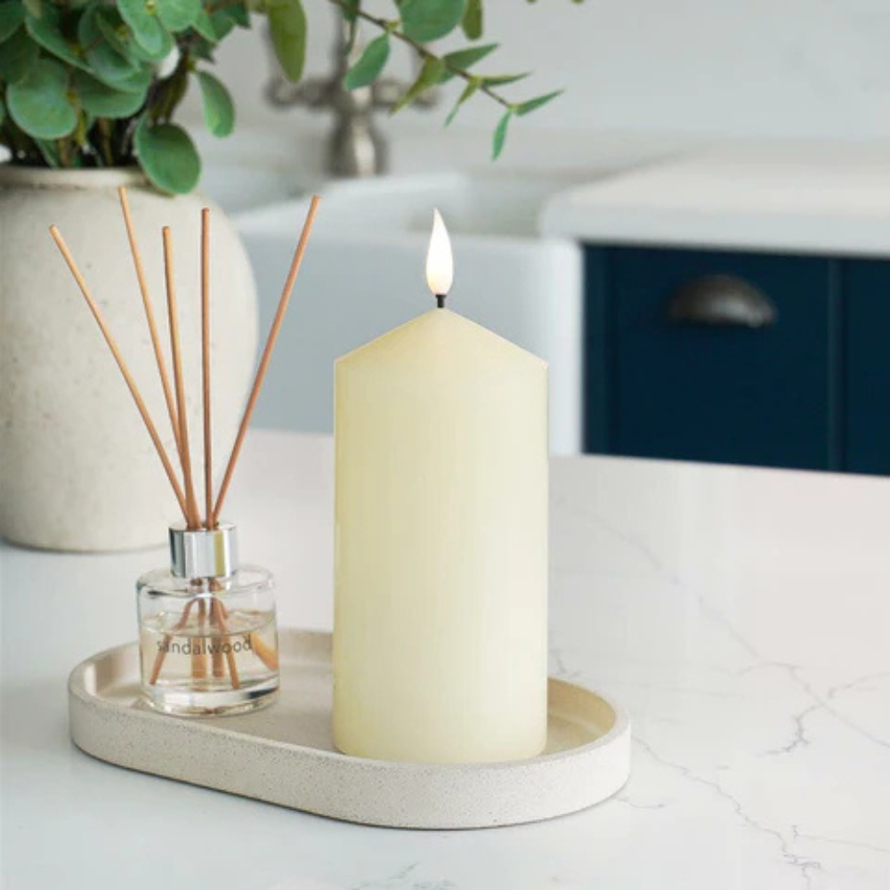 Marco Paul Ivory Wax Christmas Pillar Candle 16cm Image 2