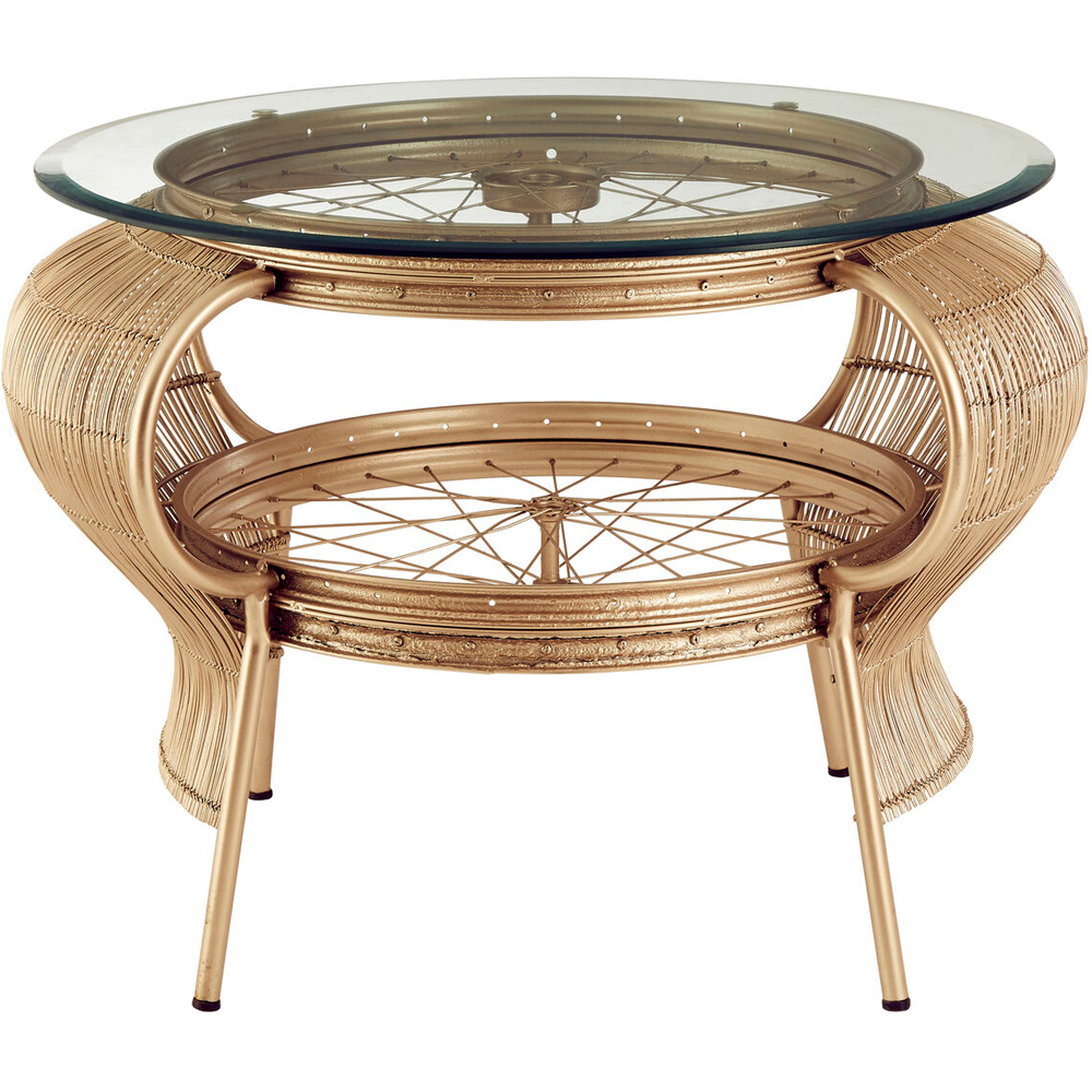 Premier Housewares Mantis Champagne Gold Finish Coffee Table Image 4