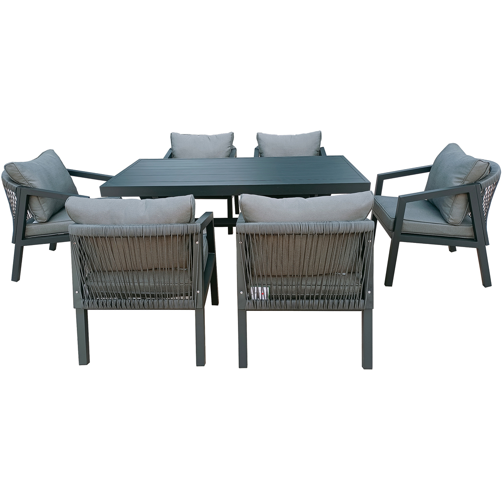 Furniture One 6 Seater Grey Aluminium Garden Dining Set Image 3