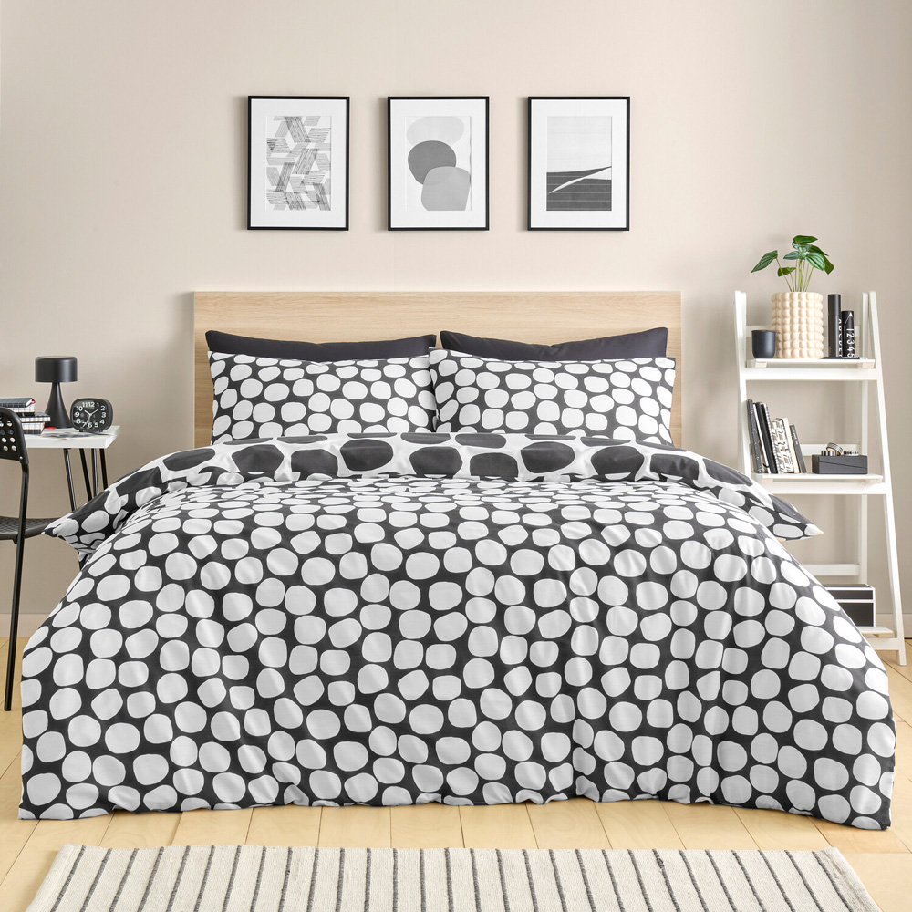 Polka Dots Bedding Set Monochrome Double Image 2