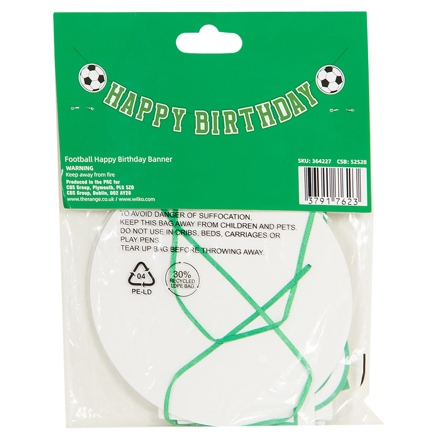 Football Happy Birthday Banner - Green Image 3