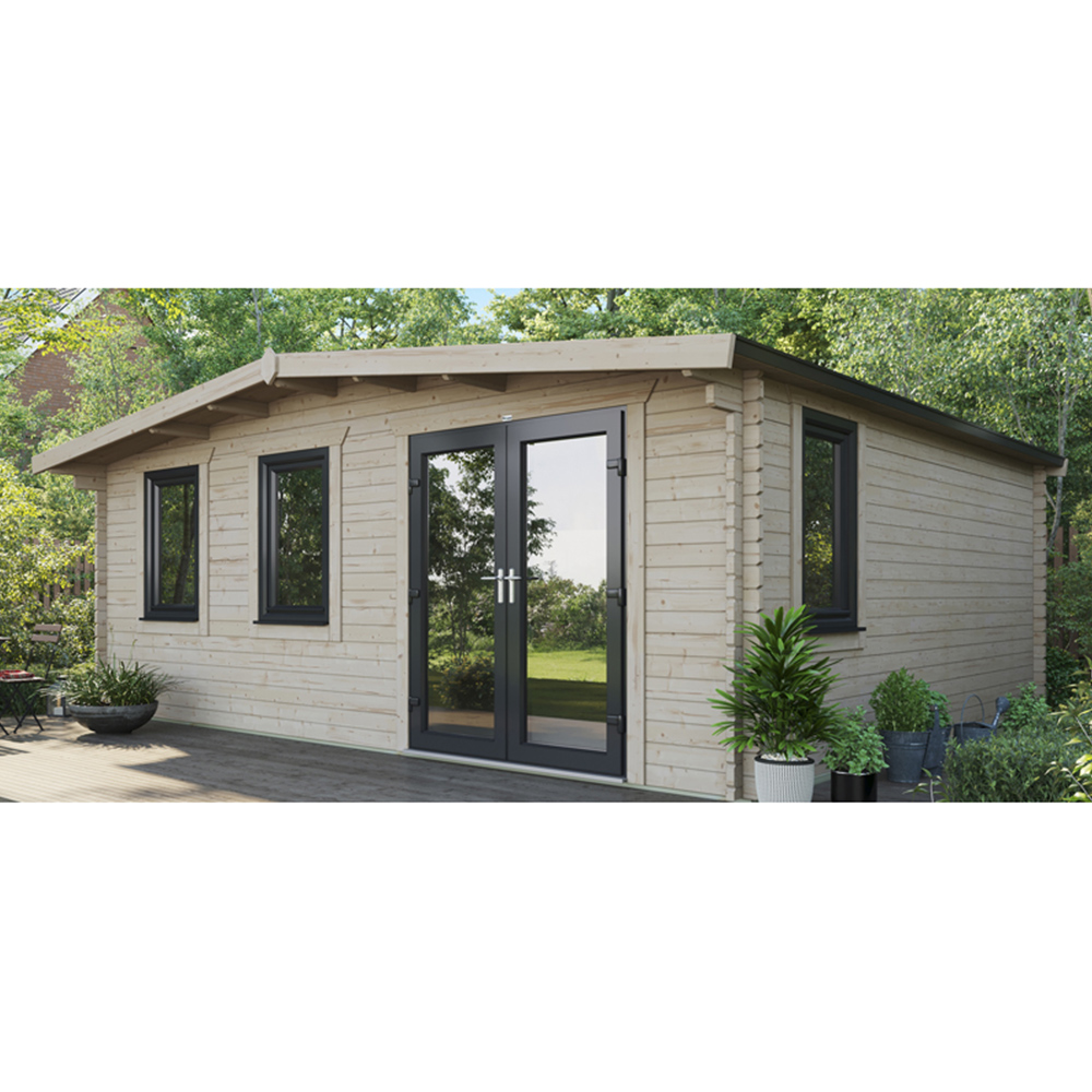 Power Sheds 18 x 20ft Right Double Door Chalet Log Cabin Image 9