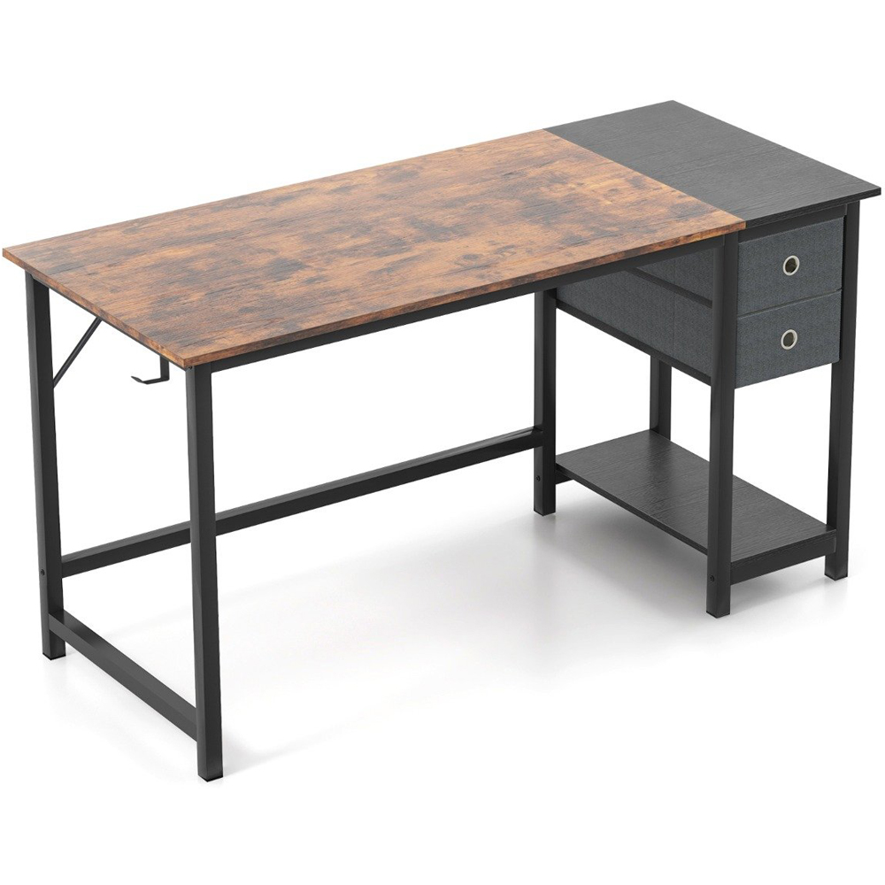 Costway 2 Drawer Single Shelf Computer Desk Image 2