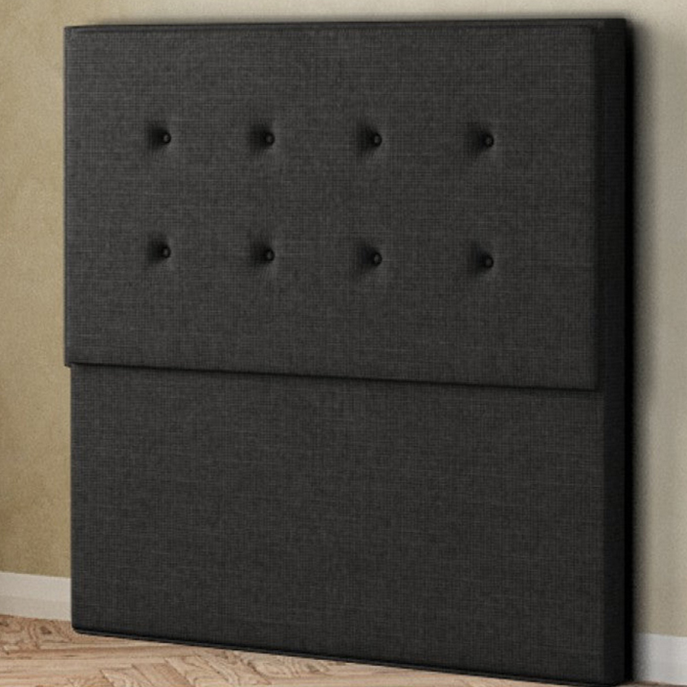 Eleganza Darlington King Size Black Linen Floor Standing Headboard Image 1