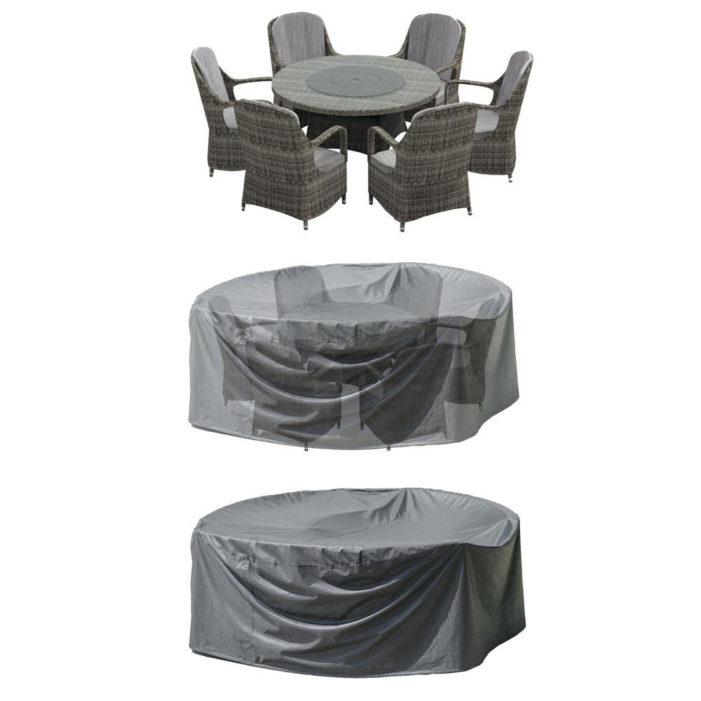 Direct Wicker Black Waterproof Round Rain Cover 235 x 70cm Image 6