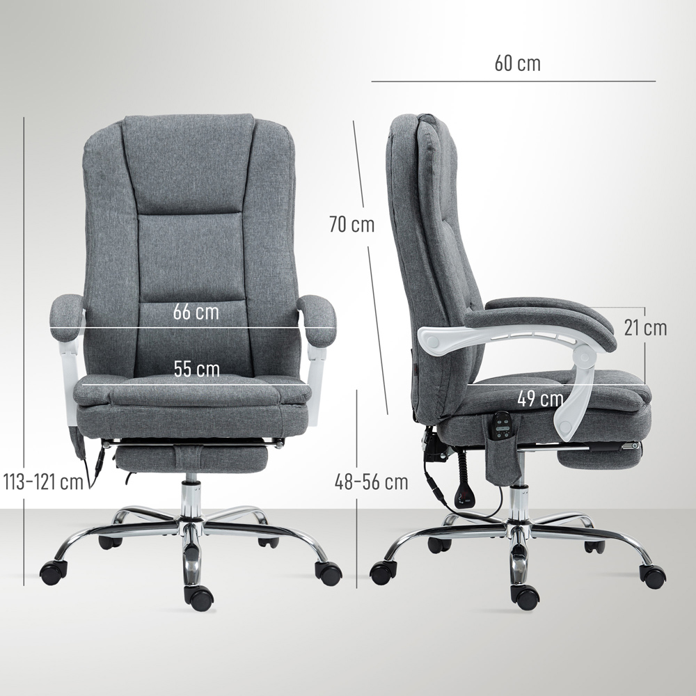 Portland Grey Massage and Heat Recliner Office Chair Image 9