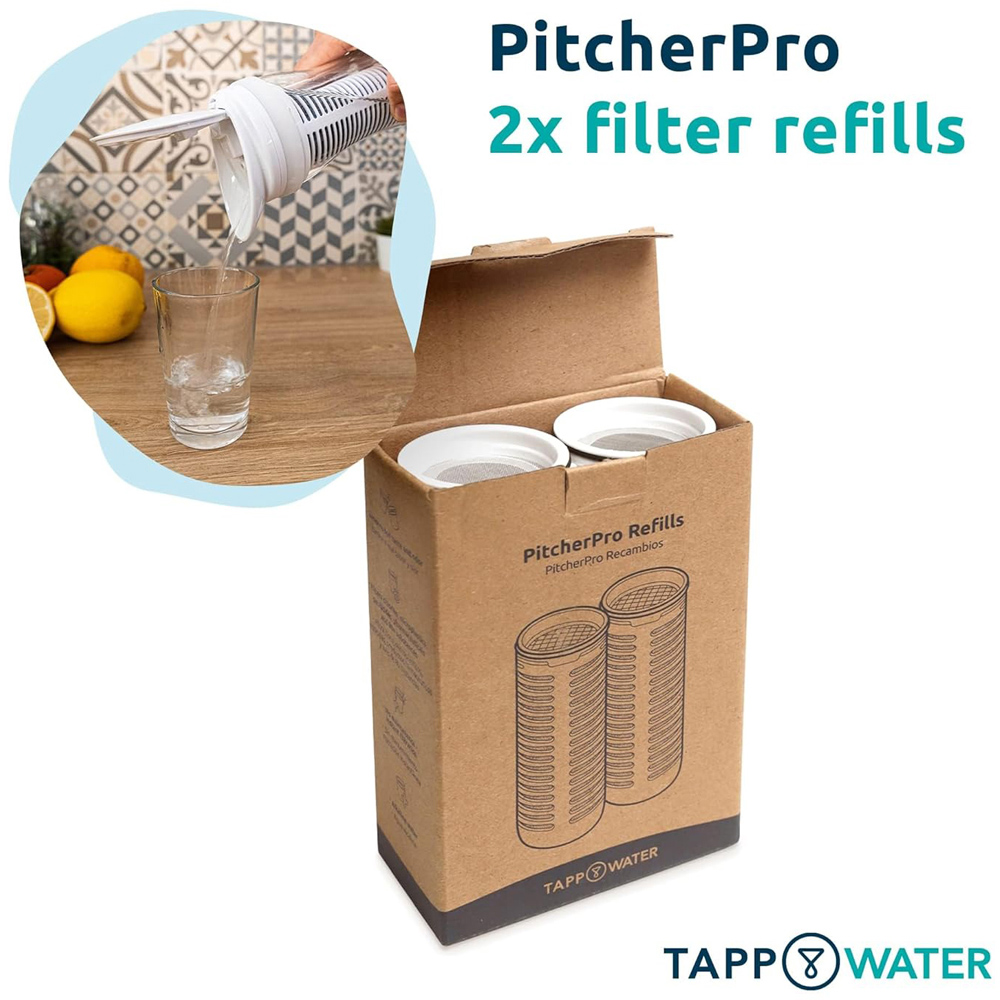 Tappwater TP-N002 PitcherPro Glass Water Filter Jug Refill 2 Pack Image 7