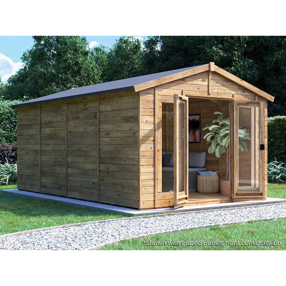 Dunster House RagePanda 10 x 16ft Brown Superfelt Apex Summerhouse Image 3