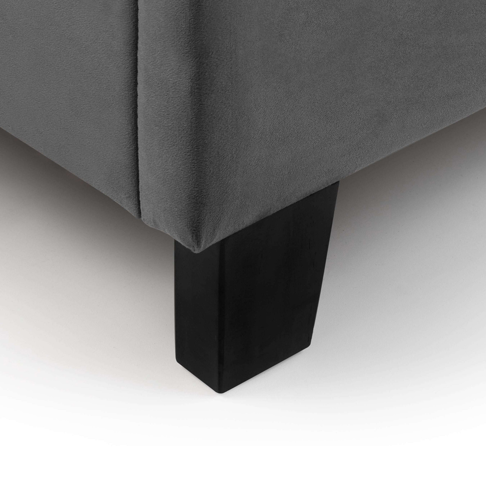 Julian Bowen Rosa Small Double Grey Velvet Upholstered Bed Image 6
