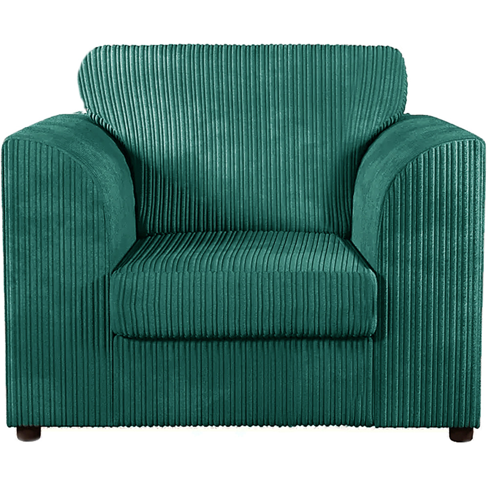 Luxor Single Seater Teal Jumbo Cord Armchair Image 2
