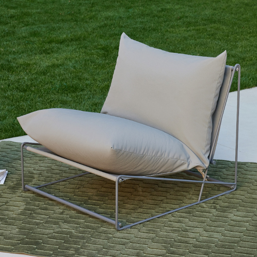 Home Detail Marina Grey Steel Garden Chair with Cushions Image 1
