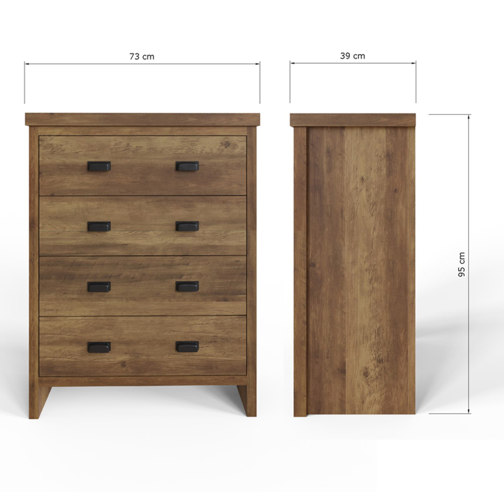 GFW Boston Knotty Oak 3 Piece Bedroom Furniture Set Image 8