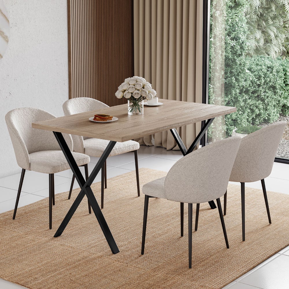 Vida Designs 4 Seater Oak Dining Table Image 3