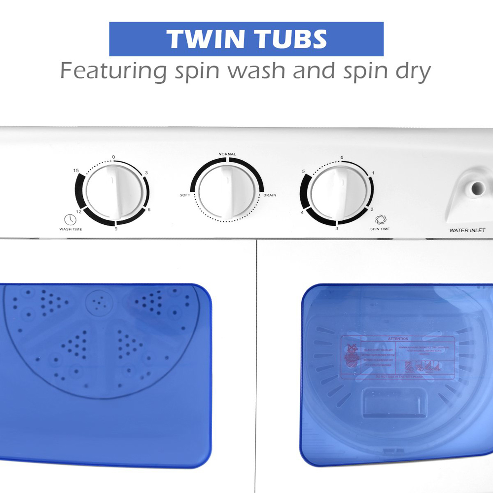 Costway Twin Tub Washing Machine with Time Control 8kg Image 6